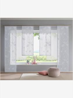 Panneau-rideaux, couleur : blanc uni, taille 145x57 cm, marque helline home, 87% polyester;13% viscose - helline