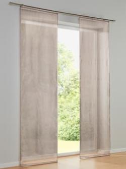 Panneaux-rideaux 100% polyester, coleur taupe - HELLINE