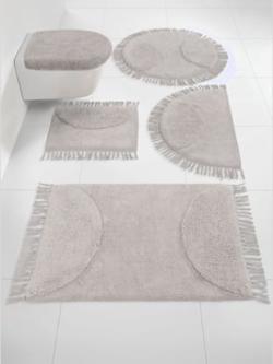 Tapis de bain en coton recyclé, coleur gris clair - HELLINE
