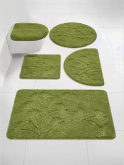 Tapis de bain polyester résistant, couleur vert, taille 70x120 cm, marque helline home - helline