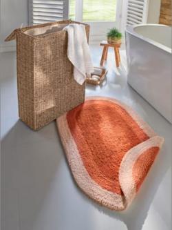 Tapis de bain modèle réversible, coleur terre cuite - HELLINE