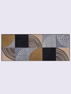 Paillasson pour intérieur et zone extérieure couverte, coleur couleur ivoire-noir - HELLINE