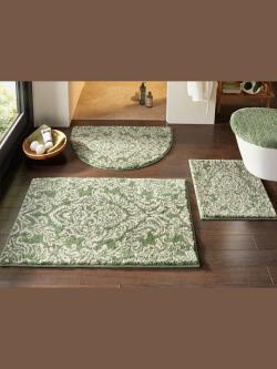 Tapis de bain, vert moyen uni, taille 60x100 cm, helline home - helline