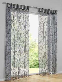 Rideaux 4 longueurs disponibles, Passants, gris moyen uni, taille 145x140 cm, helline home - helline