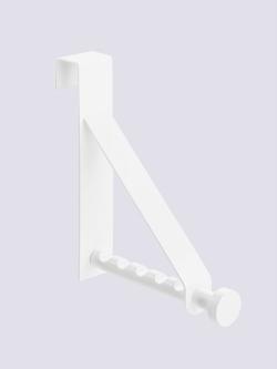 Portemanteau de porte inox brossé de qualité, couleur blanc, taille H/l/P 15,5x3x15,5 cm, marque helline home - helline