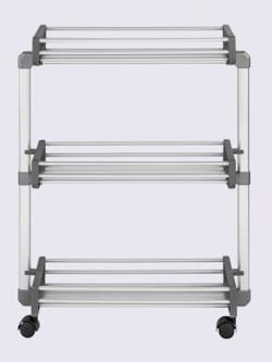 Étagère à roulettes très fin – pour les recoins de 20 cm, coleur gris-couleur argenté - HELLINE