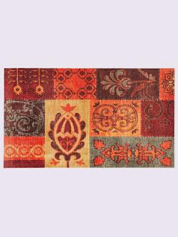 Paillasson pour intérieur et zone extérieure couverte, coleur terre cuite-orange - HELLINE