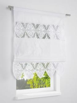 Store-bateau bordure au crochet, coleur blanc - HELLINE