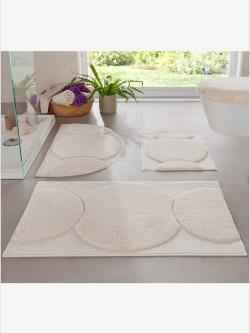 Tapis de bain polyester facile à entretenir, couleur ivoire clair uni, taille 47x50 cm, helline home - helline
