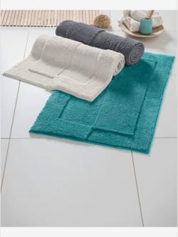 Tapis de bain polyester facile d'entretien, coleur bleu pétrole - HELLINE