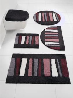 Tapis de bain lavable à 40 °c max et adapté au sèche-linge, coleur gris-mûre - HELLINE