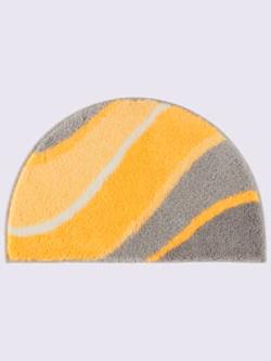 Tapis de bain acrylique facile d'entretien, coleur jaune-gris - HELLINE