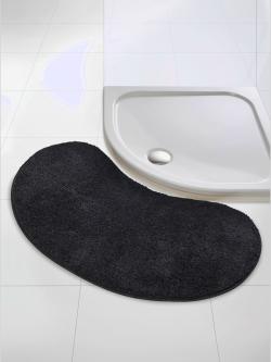 Tapis de bain acrylique facile d'entretien, gris foncé uni, taille 60x120 cm, helline home - helline