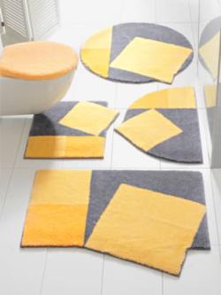 Tapis de bain 100% acrylique, coleur jaune-gris - HELLINE
