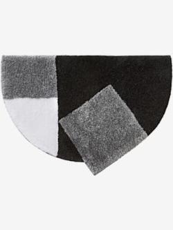 Tapis de bain 100% acrylique, coleur noir-gris - HELLINE
