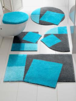 Tapis de bain 100% acrylique, couleur bleu, taille 50x60 cm, marque helline home - helline