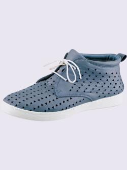 Chaussures à lacets cuir nappa de vache, bleu foncé uni, taille 36 - helline
