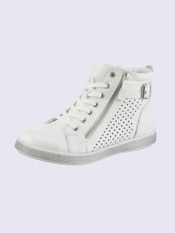 Bottine courte cuir nappa de vache, blanc uni, taille 41 - helline