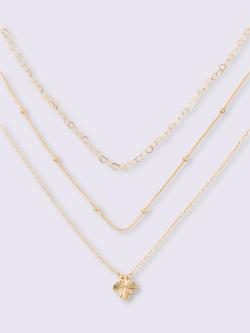 Collier pendentif en forme de trèfle, couleur or, taille 0 - helline