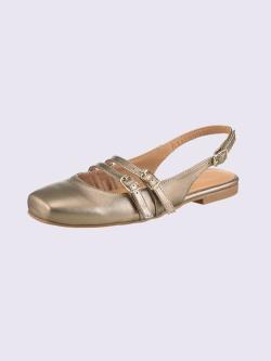Ballerines ouvertes à l'arrière de fabrication espagnole, couleur or autres Métallisé, taille 37 - helline