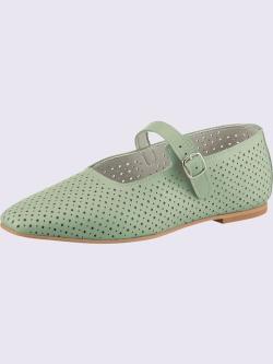 Ballerines cuir nappa de vache, bleu turquoise clair uni, taille 40 - helline