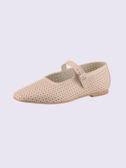 Ballerines cuir nappa de vache, marron moyen uni, taille 40 - helline