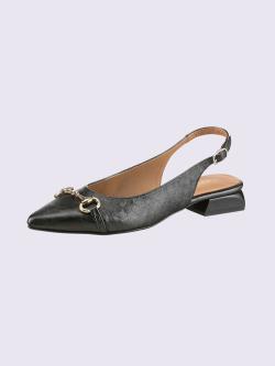 Ballerines ouvertes à l'arrière de fabrication espagnole, couleur : couleur or autres Métallisé, taille 37, 100% matière synthétique - helline