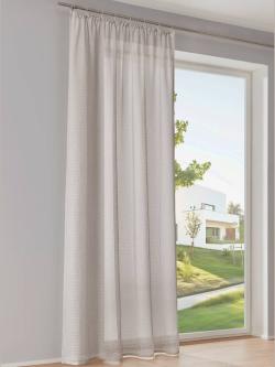 Rideaux, Galon fronceur, gris moyen uni, taille 175x140 cm, helline home - helline