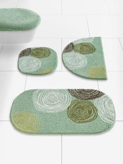 Tapis de bain acrylique facile d'entretien, vert moyen uni, taille 47x50 cm, helline home - helline