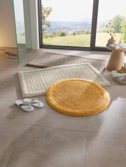 Tapis de bain coton recyclé, couleur ivoire clair uni, taille 47x50 cm - 45x50 cm, helline home - helline
