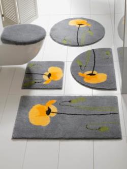 Tapis de bain acrylique, coleur gris-jaune - HELLINE
