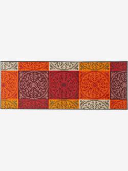 Paillasson, couleur : rouge moyen uni, taille 75x120 cm, marque helline home, 100% polyamide - helline