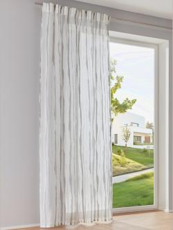 Rideaux, Bande multifonction, couleur ivoire clair à motifs, taille 175x130 cm, helline home - helline