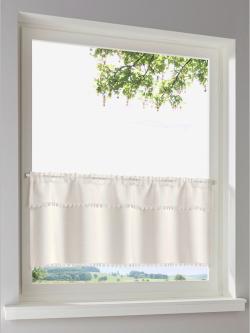 Cantonnière, couleur ivoire clair à motifs, taille 30x90 cm, helline home - helline