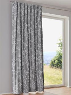 Rideau, Bande multifonction, gris moyen uni, taille 175x135 cm, helline home - helline