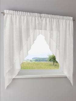 Voilage, blanc uni, taille 125x120 cm, helline home - helline