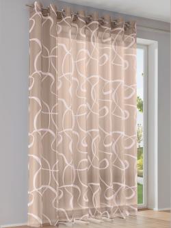 Rideaux, Œillets, blanc à motifs, taille 225x270 cm, helline home - helline