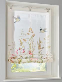 Store-bateau, blanc à motifs, taille 140x80 cm, helline home - helline