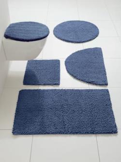 Tapis de bain coton, coleur bleu - HELLINE