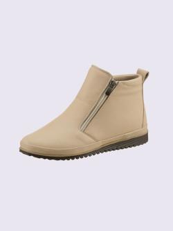 Bottine courte cuir nappa de vache, couleur ivoire clair uni, taille 38 - helline
