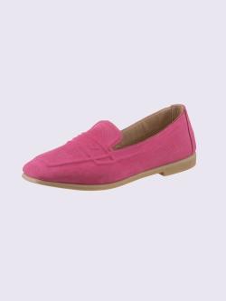 Trotteurs cuir velours de vache., rose moyen uni, taille 41 - helline