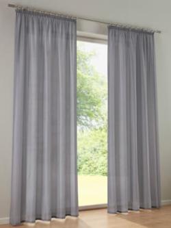 Rideaux, Cordon universel, gris clair uni, taille 265x140 cm, helline home - helline