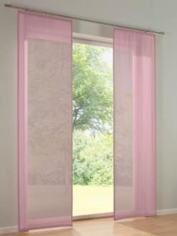 Panneaux-rideaux tissu légèrement transparent, coleur mauve - HELLINE