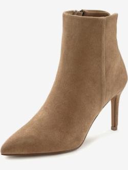 Bottines à talon haut talon aiguille féminin à la hauteur agréable, marron clair uni, taille 42, LASCANA - helline