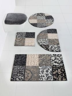 Tapis de bain acrylique facile d'entretien, gris moyen uni, taille 45x50 cm, helline home - helline