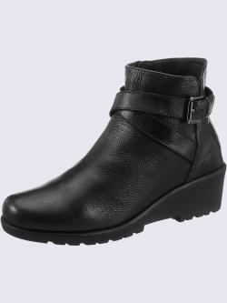 Bottines compensées cuir nappa de vache, noir uni, taille 37 - helline