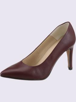 Escarpins de fabrication espagnole, couleur : rouge foncé uni, taille 41, 100% cuir d'agneau - helline