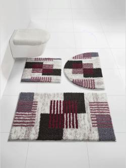 Tapis de bain acrylique facile d'entretien, violet foncé à motifs, taille 45x50 cm, helline home - helline
