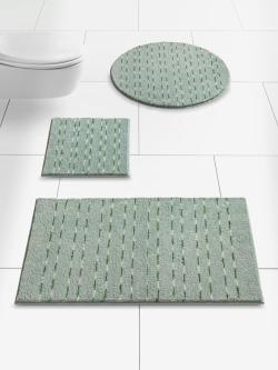 Tapis de bain polyester facile à entretenir, vert clair uni, taille 70x120 cm, helline home - helline