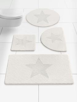 Tapis de bain polyester facile à entretenir, blanc uni, taille 75x75 cm, helline home - helline